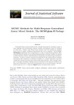 MCMC Methods for Multi-Response Generalized Linear Mixed Models: The MCMCglmm R Package