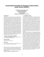 Social Network Analysis for Routing in Disconnected Delay-Tolerant MANETs
