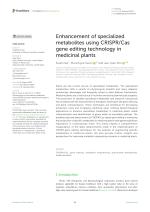 Enhancement of specialized metabolites using CRISPR/Cas gene editing technology in medicinal plants