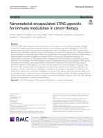 Nanomaterial-encapsulated STING agonists for immune modulation in cancer therapy