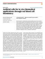 Artificial cells for in vivo biomedical applications through red blood cell biomimicry