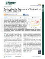 Accelerating the Assessment of Hysteresis in Perovskite Solar Cells
