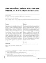 CARACTERIZACIÓN DEL FENÓMENO DEL BULLYING DESDE LA PERSPECTIVA DE LA VÍCTIMA, VICTIMARIO Y TESTIGO