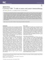 Cytotoxic CD8+ T cells in cancer and cancer immunotherapy
