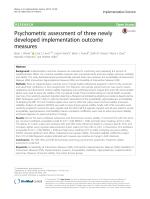 Psychometric assessment of three newly developed implementation outcome measures