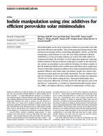 Iodide manipulation using zinc additives for efficient perovskite solar minimodules