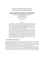 Unsupervised Named-Entity Extraction from the Web: An Experimental Study