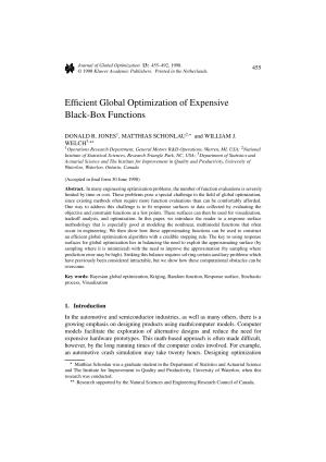Efficient Global Optimization of Expensive Black-Box Functions