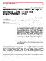 Machine intelligence accelerated design of conductive MXene aerogels with programmable properties