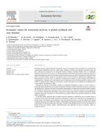 Economic values for ecosystem services: A global synthesis and way forward
