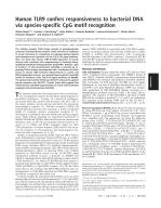 Human TLR9 confers responsiveness to bacterial DNA via species-specific CpG motif recognition
