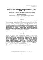 USOS SOCIALES DE INTERNET ENTRE LOS ADOLESCENTES ESPAÑOLES (Social uses of internet among the Spanish adolescents)