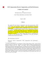 CEO Compensation, Director Compensation, and Firm Performance: Evidence of Cronyism?