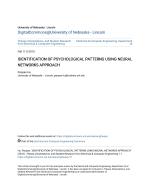 IDENTIFICATION OF PSYCHOLOGICAL PATTERNS USING NEURAL NETWORKS APPROACH