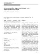 Occurrence patterns of pharmaceuticals in water and wastewater environments