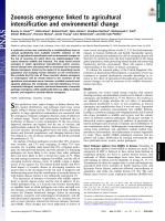 Zoonosis emergence linked to agricultural intensification and environmental change