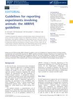 Guidelines for reporting experiments involving animals: the ARRIVE guidelines