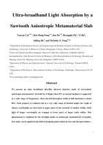 Ultra-broadband Light Absorption by a Sawtooth Anisotropic Metamaterial Slab
