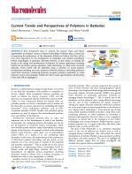 Current Trends and Perspectives of Polymers in Batteries