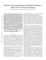 Beyond a Gaussian Denoiser: Residual Learning of Deep CNN for Image Denoising
