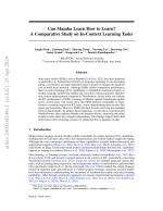 Can Mamba Learn How to Learn? A Comparative Study on In-Context Learning Tasks