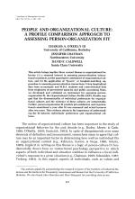 PEOPLE AND ORGANIZATIONAL CULTURE: A PROFILE COMPARISON APPROACH TO ASSESSING PERSON-ORGANIZATION FIT