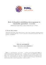 Role of phosphate-solubilizing microorganisms in sustainable agriculture - A review