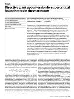 Directive giant upconversion by supercritical bound states in the continuum