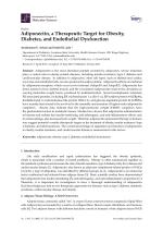 Adiponectin, a Therapeutic Target for Obesity, Diabetes, and Endothelial Dysfunction