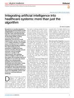 Integrating artificial intelligence into healthcare systems: more than just the algorithm
