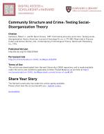 Community Structure and Crime: Testing Social-Disorganization Theory