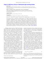 Origin of efficiency droop in GaN-based light-emitting diodes