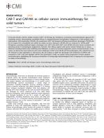 CAR-T and CAR-NK as cellular cancer immunotherapy for solid tumors