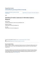 Specifying Formative Constructs in Information Systems Research