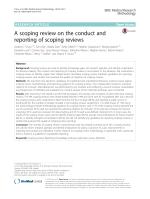 A scoping review on the conduct and reporting of scoping reviews