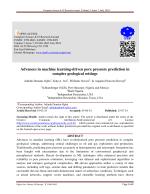 Advances in machine learning-driven pore pressure prediction in complex geological settings