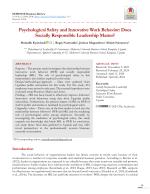 Psychological Safety and Innovative Work Behavior: Does Socially Responsible Leadership Matter?