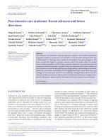 Post-intensive care syndrome: Recent advances and future directions