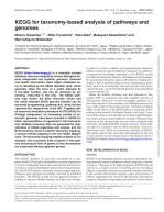 KEGG for taxonomy-based analysis of pathways and genomes
