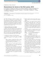 Nomenclature for factors of the HLA system, 2010