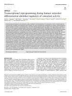 Transcriptional reprogramming during human osteoclast differentiation identifies regulators of osteoclast activity