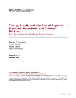 Trump, Brexit, and the Rise of Populism: Economic Have-Not and Cultural Backlash