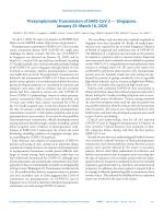Presymptomatic Transmission of SARS-CoV-2 — Singapore, January 23–March 16, 2020