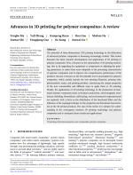 Advances in 3D printing for polymer composites: A review