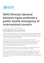 WHO Director-General declares mpox outbreak a public health emergency of international concern