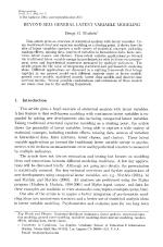 BEYOND SEM: GENERAL LATENT VARIABLE MODELING