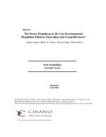 The Porter Hypothesis at 20: Can Environmental Regulation Enhance Innovation and Competitiveness?
