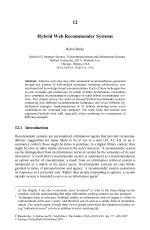 Hybrid Web Recommender Systems