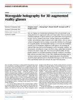 Waveguide holography for 3D augmented reality glasses