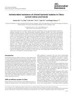 Antimicrobial resistance of clinical bacterial isolates in China: current status and trends